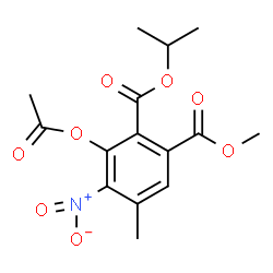 ChemSpider 2D Image | 2-Isopropyl 1-methyl 3-acetoxy-5-methyl-4-nitrophthalate | C15H17NO8