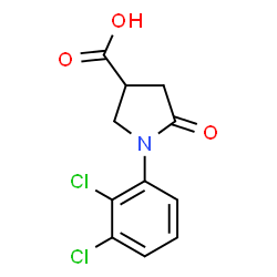 ChemSpider 2D Image | 1-(2,3-Dichlorophenyl)-5-oxo-3-pyrrolidinecarboxylic acid | C11H9Cl2NO3