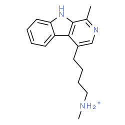 ChemSpider 2D Image | N-Methyl-4-(1-methyl-9H-beta-carbolin-4-yl)-1-butanaminium | C17H22N3