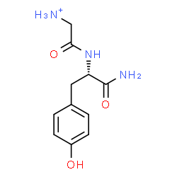 ChemSpider 2D Image | 2-{[(2S)-1-Amino-3-(4-hydroxyphenyl)-1-oxo-2-propanyl]amino}-2-oxoethanaminium | C11H16N3O3