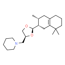 ChemSpider 2D Image | 1-({(2R,4S)-2-[(2S,3R)-3,8,8-Trimethyl-1,2,3,4,5,6,7,8-octahydro-2-naphthalenyl]-1,3-dioxolan-4-yl}methyl)piperidine | C22H37NO2