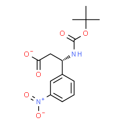 ChemSpider 2D Image | (3S)-3-({[(2-Methyl-2-propanyl)oxy]carbonyl}amino)-3-(3-nitrophenyl)propanoate | C14H17N2O6