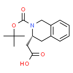 ChemSpider 2D Image | [(3R)-2-(tert-butoxycarbonyl)-1,2,3,4-tetrahydro-3-isoquinolinyl]acetic acid | C16H21NO4