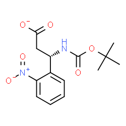 ChemSpider 2D Image | (3S)-3-({[(2-Methyl-2-propanyl)oxy]carbonyl}amino)-3-(2-nitrophenyl)propanoate | C14H17N2O6