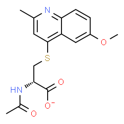 ChemSpider 2D Image | (2S)-2-Acetamido-3-[(6-methoxy-2-methyl-4-quinolinyl)sulfanyl]propanoate | C16H17N2O4S