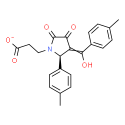 ChemSpider 2D Image | 3-[(2R)-3-[Hydroxy(4-methylphenyl)methylene]-2-(4-methylphenyl)-4,5-dioxo-1-pyrrolidinyl]propanoate | C22H20NO5