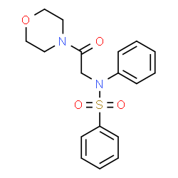 ChemSpider 2D Image | N-[2-(4-Morpholinyl)-2-oxoethyl]-N-phenylbenzenesulfonamide | C18H20N2O4S