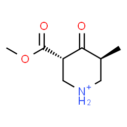 ChemSpider 2D Image | (3S,5S)-3-(Methoxycarbonyl)-5-methyl-4-oxopiperidinium | C8H14NO3