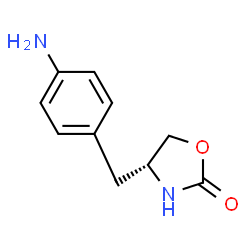 ChemSpider 2D Image | (R)-4-(4-Aminobenzyl)oxazolidin-2-one | C10H12N2O2