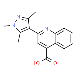 ChemSpider 2D Image | 2-(1,3,5-trimethylpyrazol-4-yl)quinoline-4-carboxylic acid | C16H15N3O2