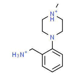 ChemSpider 2D Image | 4-[2-(Ammoniomethyl)phenyl]-1-methylpiperazin-1-ium | C12H21N3