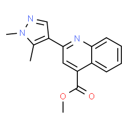 ChemSpider 2D Image | methyl 2-(1,5-dimethylpyrazol-4-yl)quinoline-4-carboxylate | C16H15N3O2