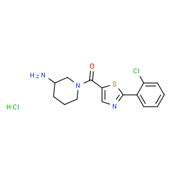 ChemSpider 2D Image | (3-Amino-1-piperidinyl)[2-(2-chlorophenyl)-1,3-thiazol-5-yl]methanone hydrochloride (1:1) | C15H17Cl2N3OS