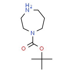 ChemSpider 2D Image | 4-{[(2-Methyl-2-propanyl)oxy]carbonyl}-1,4-diazepan-1-ium | C10H21N2O2