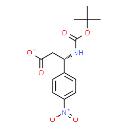 ChemSpider 2D Image | (3S)-3-({[(2-Methyl-2-propanyl)oxy]carbonyl}amino)-3-(4-nitrophenyl)propanoate | C14H17N2O6