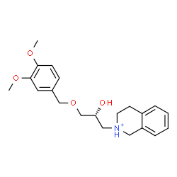 ChemSpider 2D Image | 2-{(2R)-3-[(3,4-Dimethoxybenzyl)oxy]-2-hydroxypropyl}-1,2,3,4-tetrahydroisoquinolinium | C21H28NO4