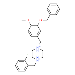ChemSpider 2D Image | 1-[3-(Benzyloxy)-4-methoxybenzyl]-4-(2-fluorobenzyl)piperazinediium | C26H31FN2O2