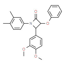 ChemSpider 2D Image | 4-(3,4-Dimethoxyphenyl)-1-(3,4-dimethylphenyl)-3-phenoxy-2-azetidinone | C25H25NO4