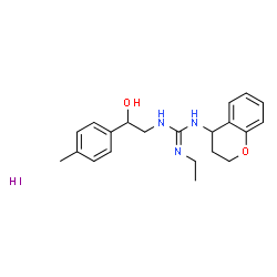 ChemSpider 2D Image | 1-(3,4-Dihydro-2H-chromen-4-yl)-2-ethyl-3-[2-hydroxy-2-(4-methylphenyl)ethyl]guanidine hydroiodide (1:1) | C21H28IN3O2
