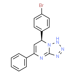 ChemSpider 2D Image | (7S)-7-(4-Bromophenyl)-5-phenyl-1,7-dihydrotetrazolo[1,5-a]pyrimidine | C16H12BrN5