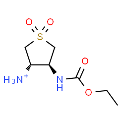 ChemSpider 2D Image | (3S,4S)-4-[(Ethoxycarbonyl)amino]tetrahydro-3-thiophenaminium 1,1-dioxide | C7H15N2O4S