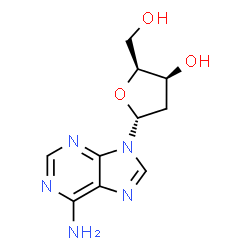 ChemSpider 2D Image | 9-(2-Deoxy-alpha-L-threo-pentofuranosyl)-9H-purin-6-amine | C10H13N5O3