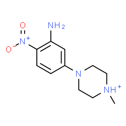 ChemSpider 2D Image | 4-(3-Amino-4-nitrophenyl)-1-methylpiperazin-1-ium | C11H17N4O2