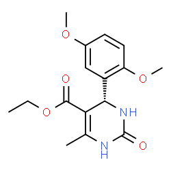 ChemSpider 2D Image | Ethyl (4S)-4-(2,5-dimethoxyphenyl)-6-methyl-2-oxo-1,2,3,4-tetrahydro-5-pyrimidinecarboxylate | C16H20N2O5