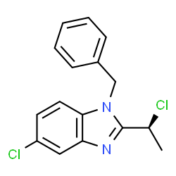 ChemSpider 2D Image | 1-Benzyl-5-chloro-2-[(1S)-1-chloroethyl]-1H-benzimidazole | C16H14Cl2N2