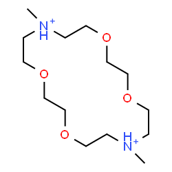ChemSpider 2D Image | 7,16-Dimethyl-1,4,10,13-tetraoxa-7,16-diazoniacyclooctadecane | C14H32N2O4