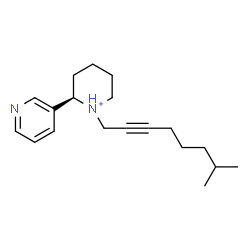 ChemSpider 2D Image | (2R)-1-(7-Methyl-2-octyn-1-yl)-2-(3-pyridinyl)piperidinium | C19H29N2