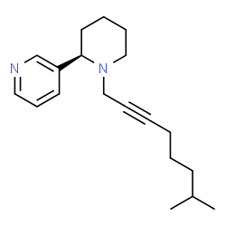 ChemSpider 2D Image | 3-[(2R)-1-(7-Methyl-2-octyn-1-yl)-2-piperidinyl]pyridine | C19H28N2