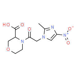 ChemSpider 2D Image | 4-[(2-Methyl-4-nitro-1H-imidazol-1-yl)acetyl]-3-morpholinecarboxylic acid | C11H14N4O6