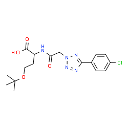 ChemSpider 2D Image | N-{[5-(4-Chlorophenyl)-2H-tetrazol-2-yl]acetyl}-O-(2-methyl-2-propanyl)homoserine | C17H22ClN5O4