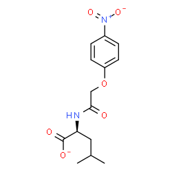 ChemSpider 2D Image | (2S)-4-Methyl-2-{[(4-nitrophenoxy)acetyl]amino}pentanoate | C14H17N2O6