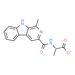 ChemSpider 2D Image | (2S)-2-{[(1-Methyl-9H-beta-carbolin-3-yl)carbonyl]amino}propanoate | C16H14N3O3