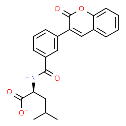 ChemSpider 2D Image | (2S)-4-Methyl-2-{[3-(2-oxo-2H-chromen-3-yl)benzoyl]amino}pentanoate | C22H20NO5