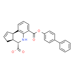 ChemSpider 2D Image | (3aS,4S,9bR)-6-[(4-Biphenylyloxy)carbonyl]-3a,4,5,9b-tetrahydro-3H-cyclopenta[c]quinoline-4-carboxylate | C26H20NO4