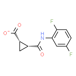 ChemSpider 2D Image | (1S,2R)-2-[(2,5-Difluorophenyl)carbamoyl]cyclopropanecarboxylate | C11H8F2NO3