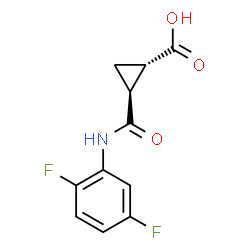 ChemSpider 2D Image | (1S,2S)-2-[(2,5-Difluorophenyl)carbamoyl]cyclopropanecarboxylic acid | C11H9F2NO3