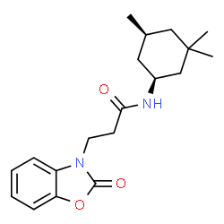 ChemSpider 2D Image | 3-(2-Oxo-1,3-benzoxazol-3(2H)-yl)-N-[(1S,5S)-3,3,5-trimethylcyclohexyl]propanamide | C19H26N2O3