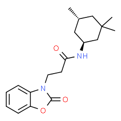 ChemSpider 2D Image | 3-(2-Oxo-1,3-benzoxazol-3(2H)-yl)-N-[(1S,5R)-3,3,5-trimethylcyclohexyl]propanamide | C19H26N2O3