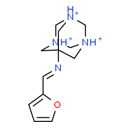 ChemSpider 2D Image | 7-[(E)-(2-Furylmethylene)amino]-1,3,5-triazoniatricyclo[3.3.1.1~3,7~]decane | C12H19N4O