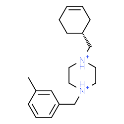 ChemSpider 2D Image | 1-[(1R)-3-Cyclohexen-1-ylmethyl]-4-(3-methylbenzyl)piperazinediium | C19H30N2