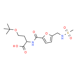 ChemSpider 2D Image | O-(2-Methyl-2-propanyl)-N-(5-{[(methylsulfonyl)amino]methyl}-2-furoyl)homoserine | C15H24N2O7S