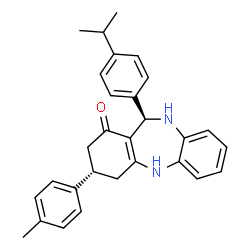 ChemSpider 2D Image | (3S,11R)-11-(4-Isopropylphenyl)-3-(4-methylphenyl)-2,3,4,5,10,11-hexahydro-1H-dibenzo[b,e][1,4]diazepin-1-one | C29H30N2O