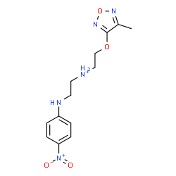 ChemSpider 2D Image | 2-[(4-Methyl-1,2,5-oxadiazol-3-yl)oxy]-N-{2-[(4-nitrophenyl)amino]ethyl}ethanaminium | C13H18N5O4