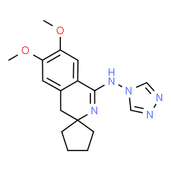 ChemSpider 2D Image | 6',7'-Dimethoxy-N-(4H-1,2,4-triazol-4-yl)-4'H-spiro[cyclopentane-1,3'-isoquinolin]-1'-amine | C17H21N5O2