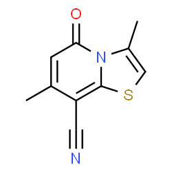 ChemSpider 2D Image | 3,7-Dimethyl-5-oxo-5H-thiazolo[3,2-a]pyridine-8-carbonitrile | C10H8N2OS