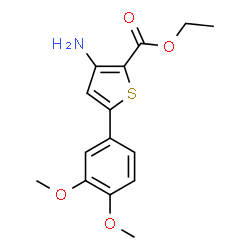 ChemSpider 2D Image | Ethyl 3-amino-5-(3,4-dimethoxyphenyl)-2-thiophenecarboxylate | C15H17NO4S
